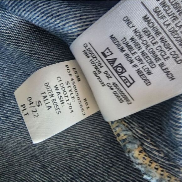 Hudson jean light jacket crop zip up back tie front pockets - Picture 10 of 14